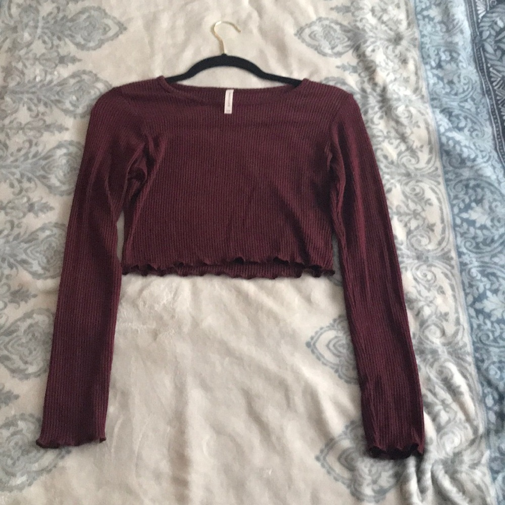 Maroon crop sweater